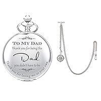 SIBOSUN Pocket Watch Men Personalized Dad Gift Pocket Watch for Father in Law Pocket Watch Albert Chain T Bar & Lobster Clasps Watch Chain Vest Chain for Men Curb Link Chain
