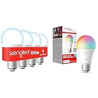 LED Light Bulbs 100W Equivalent, 1500LM Bluetooth Mesh, Smart Bulbs That Compatible with Alexa & LED Smart Light Bulb (A19), Matter-Enabled, Multicolor, Compatible with Alexa, 60W Equivalent