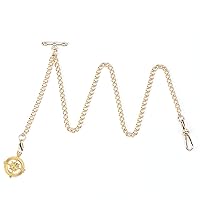 ManChDa Pocket Watch Double Albert Chain Pocket Watch Chains with T Bar & Lobster Clasps