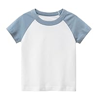 Dry Shirt Toddler Kids Baby Boys Girls Color Block Short Sleeve Crewneck T Shirts Tops Tee Clothes for Children Short Pack