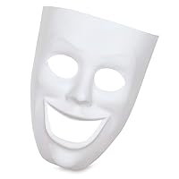 Creativity Street PM4209 Plastic Mask, Happy Face White Medium