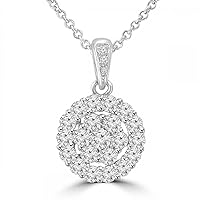 1.81 Ct Ladies Round Cut Diamond Pendant/Necklace Yellow Gold