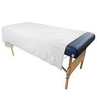 Body Linen Massage Table Poly/Cotton Flat Sheet - 55% Polyester, 45% Cotton - 58 x 94 inches - White