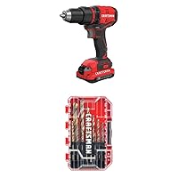CRAFTSMAN V20 Cordless Drill/Driver Kit, Brushless with Drill Bit Set, Gold Oxide, 14-Piece (CMCD710C1 & CM2214)