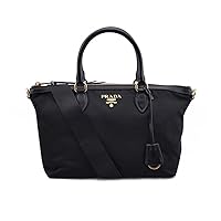 PradaWomens Black Tessuto Nylon Two-Way Satchel Handbag 1BA104