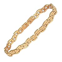 EnerMagiX Titanium Magnetic Anklet Ankle Bracelet for Women with Magnets Jewelry, Gift for Mom, Wife (Gold)