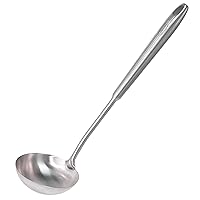 Newness Soup Ladle, [Rustproof, Heat Resistance, Integral Forming] Resilient 304 Stainless Steel Soup Spoon with Vacuum Ergonomic Round Handle, Cooking Spoon for Kitchen, 13.7 Inches
