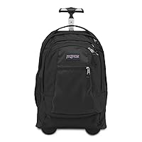 JanSport Driver 8 Rolling Backpack and Computer Bag, Black - Durable Laptop Backpack with Wheels, Tuckaway Straps, 15-inch Laptop Sleeve - Premium Bag Rucksack