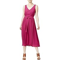 Womens Belted Fit & Flare Dress