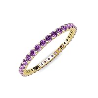 Amethyst 5/8 ctw Common Prong Women Eternity Ring Stackable 14K Gold