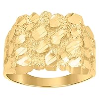 10k Yellow Gold Mens Nugget Ring Jewelry Gifts for Men