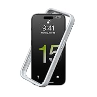 RhinoShield Bumper Case Compatible with [iPhone 15 Pro Max] | CrashGuard - Shock Absorbent Slim Design Protective Cover 3.5M / 11ft Drop Protection - Platinum Gray