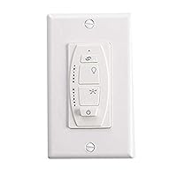 Kichler 6-Speed Ceiling Fan Wall Control System in White Finish, 370036WHTR, 21.75-Inch