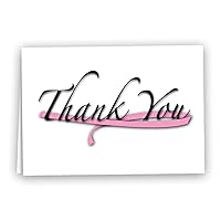 Fundraising For A Cause | Pink Ribbon Thank You Note Cards - Breast Cancer Awareness Note Cards (12 Cards with Envelopes)