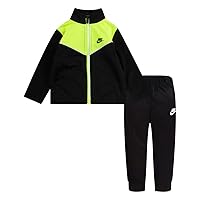 Nike Boy`s Jacket and Pants 2 Piece Set (Black(86G794-023)/Volt, 2T)