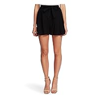 CeCe Womens Black Pleated Pocketed Tie Waist Wide Leg Shorts 8