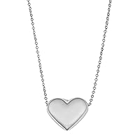 Jewelry Affairs Real Gold Puffed Heart Pendant Necklace, 18