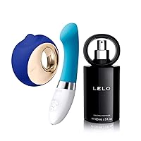 LELO Bundle: ORA 3 Midnight Blue Oral Sex Stimulator + Gigi 2 Turquoise Blue G Spot Vibrator + Free LELO Personal Moisturizer