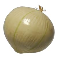 6-Pack Artificial Onion White Large 3.5-Inch Plastic Decorative Onions Vegetable Fruit Six Pieces