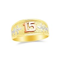 Sonia Jewels 14k Two Toned Gold 15 Years Birthday Ring