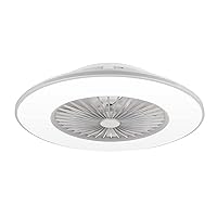 Noaton Vega 11056GR Ceiling Fan with Lighting, LED Dimmable Max 40 W, 3 Colour Temperatures, Remote Control, Timer, Air Flow up to 45 m3/min, for Living Room, Diameter 56 cm, Grey, with Speaker