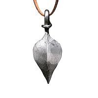 NauticalMart Leaf Pendant Handmade Forged Jewelry Iron Necklace History Fantasy Gift Celtic Amulet Norse/Medieval Pendant