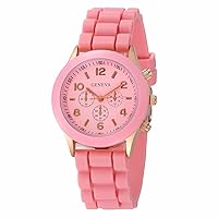 Women Silicone Watch, Casual Ladies Colorful Quartz Analog Watch, Fashion Student Wrist Watch Gift for Wife, Girls and Friends