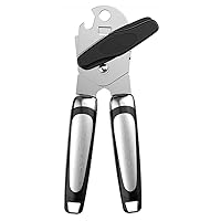 1 Pc Heavy Duty Stainless Steel Can Opener Deluxe Bottle Jar Lid Manual Kitchen Deluxe Premium Quality Black Chrome 7.5