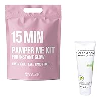 Foaming Face Green Apple Moisture Cleanser (5.07 fl. oz) & Facial Mask Pamper Me Kit (7 packs)