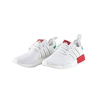adidas Originals NMD-R1 Men’s Sneakers – Lace-up Closure – Padded Tongue and Collar – Textile Upper White/Off-White/Green 1 7 D - Medium