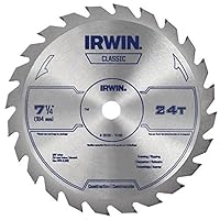 IRWIN Tools Classic Series Steel Corded Circular Saw Blade, 7 1/4-inch, 24T (25130)