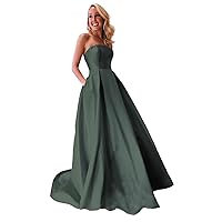 Women's Brassiere and Tailing Length to Floor Homecoming Dress Pocket Satin Cocktail Dress