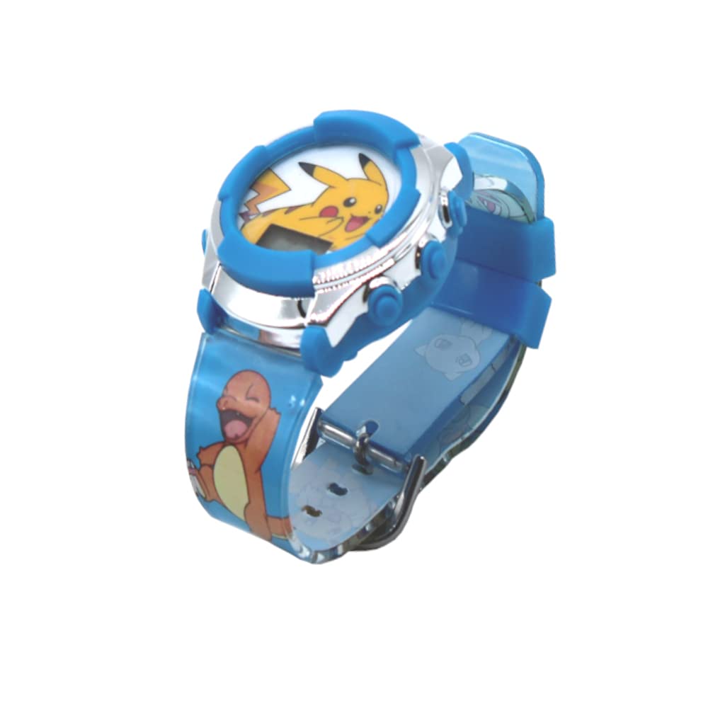 Pokémon Kids' Quartz Watch with Plastic Strap, Blue, 16 (Model: POK4237AZ)
