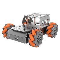 Mecanum Wheel Chassis Car Kit with TT Motor, Aluminum Alloy Frame, Smart Car Kit for DIY Education Robot Car Kit