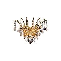 Elegant Lighting 8033W16G/RC Royal Cut Clear Crystal Victoria 3-Light Crystal Wall Sconce, Finished in Gold with Clear Crystals