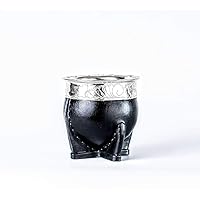 Yerba Mate Ceramic cup, Leather and Alpaca Mate, Mate Imperial - Brown (Black)