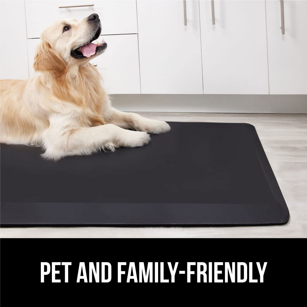 Gorilla Grip Anti Fatigue Cushioned Kitchen Floor Mats, Thick Ergonomic Standing Office Desk Mat, Waterproof Scratch Resistant Pebbled Topside, Supportive Comfort Padded Foam Rugs, 70x24, Black