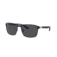 Ray-Ban RB3721 Square Sunglasses for Men for Women + BUNDLE With Designer iWear Complimentary Eyewear Kit