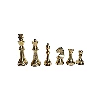 2. 1/2 inch King, 13 inc Flat Baord, Chess Borad & Chess Games Brass Chess Set Pieces Unique Designer Handmade Borad Piece Ideal Gift Item for Chess Lover by MIZHANDICRAFTS