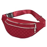 GMOIUJ Waist Bags Women Nylon Fanny Pack Men Belt Pouch Waist Pack Ladies Fashion Crossbody Chest Bags Unisex Travel Belt Bag (Color : C, Size : 33cmx7cmx14cm)