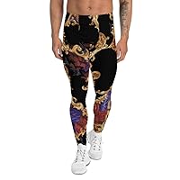 Men’s Leggings Workout Gym Pants Activewear Mosaic Gold Black