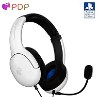 PDP AIRLITE Wired Stereo Gaming Playstation Headset with Noise Cancelling Boom Microphone: PS5/PS4/PS3/PC (Frost White)