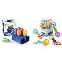 Learning Resources Jumbo Colorful Eyedroppers - Set of 6 with Stand, Ages 3+ Science Class Tools & Handy Scoopers - 4 Pieces