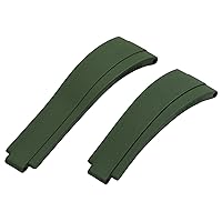 Suitable for Rolex Rubber Watch Strap 20mm，21mm Without Buckle (Color : Green, Size : 20mm)