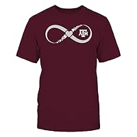 FanPrint Texas A&M Aggies - Infinity Love University Logo Heart Pattern Gift T-Shirt