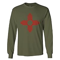 New Mexico Zia Sun Symbol Vintage State Flag Long Sleeve Men's