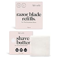 Kitsch Double Edge Razor Blades Refills 10 Pcs & Smooth Shave Butter with Discount