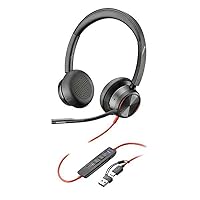 HPP Poly Blackwire 8225 Stereo Microsoft Teams Certified USB-C Headset + USB-C/A Adapter