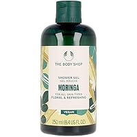 The Body Shop Moringa Shower Gel - Floral & Refreshing For All Skin - Vegan - 8.4 Fl Oz