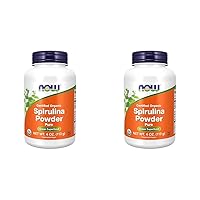 NOW Supplements, Certified Organic, Spirulina Powder, Rich in Beta-Carotene (Vitamin A) and B-12 with Naturally Occurring GLA & Chlorophyll, 4-Ounce (Pack of 2)